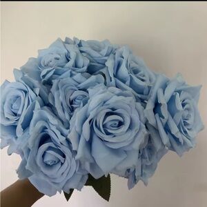 NWT Elegant Blue Rose Bouquet flowers wedding decoration home decor